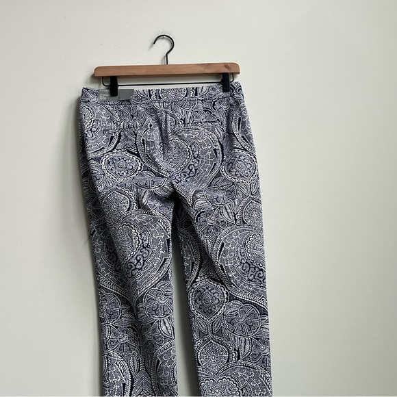 New Talbots Chatham Ankle Pants 4 NAVY Floral Paisley Stretch Pockets Career - Picture 14 of 15